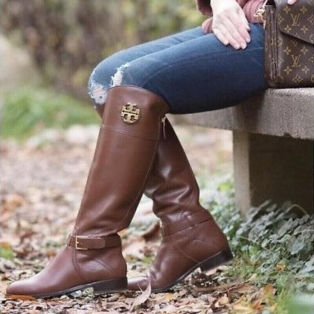 NWT luxury minimalist authentic equestrian Tory Burch 20 MM Adeline Riding Boots - Picture 4 of 17